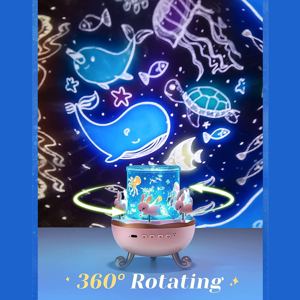 Bunnys Carousel Rotating Led Night Light