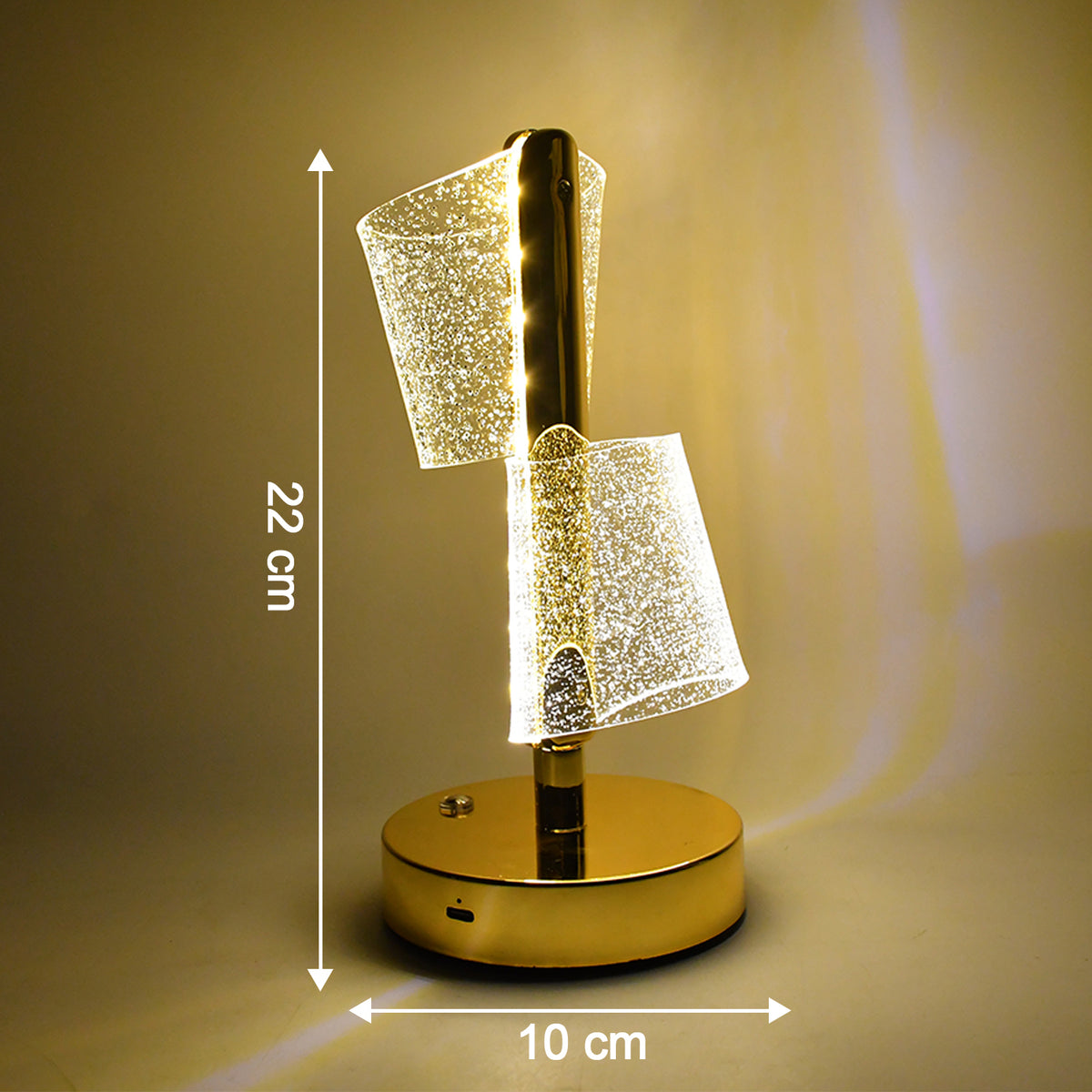 Modern Luxury Crystal Led Double Shade Table Lamp (1 Pc)